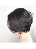 【毛流れきれいなショートボブ×アッシュカラー】