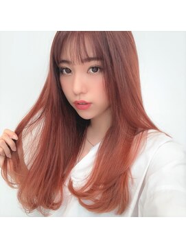 ステア ケース(stair case) 韓国人風カッパーオレンジ　バレイヤージュミックス