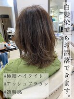 クラン 岡本(Chlan)&nbsp;白髪ぼかしハイライト◎ボブルフ