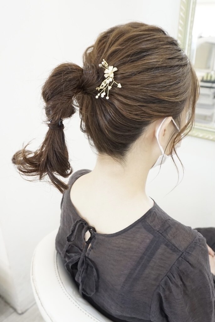 ポニーテールアレンジ ヘアセット：L125970903｜ヘアアンド