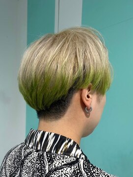 マティーナ ヘアー 池袋(Matina hair) 【ミルクティー×裾カラー黄緑】20代30代40代50代