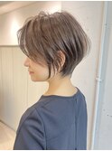 ショートボブ髪型20代30代40代50代前髪あり前髪なし面長【橋本】