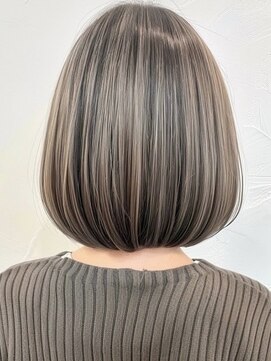 ネックス 表参道本店(nex) デザインカラーレイヤーカットウェットヘアオリーブベージュ白髪