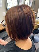 トゥルートラストトロワー 須玉店(True Trust trois)&nbsp;大人可愛い20代30代40代 丸みショートボブ オレンジブラウン