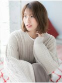 関内/髪質改善/シースルー前髪×キャラメルベージュのセミディa