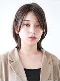 ミディアム・ボブ/丸顔/前髪あり/絶壁解消/40代/30代/長め