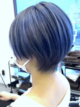ブレイズヘアー(BLAZEhair) 【ハイトーンショート】ブルーバイオレッド×ブリーチ2回