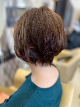 ヘアショップエヌアンドエー 久喜 栗橋店(hairshop N&A) 大人ふんわりショートボブ/ブラウン/白髪ぼかし