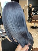 ブルーブラック　グレージュ　ブリーチなし