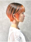 くびれヘア/アプリコットオレンジ/ハイライトカラー/鶴ヶ峰YM84