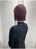 ブリーチ無し　ダブルカラー　ピンク　ボブ