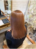 髪質改善ケアカラー×透明感オレンジベージュ
