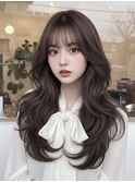 アンブレラカラー/レイヤーボブ/顔周りカット/韓国巻き