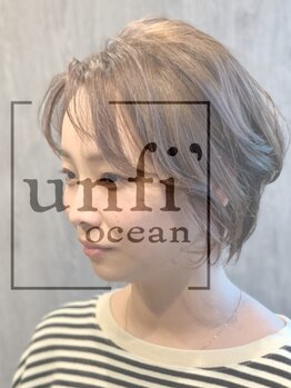 アンフィオーシャン(unfi' ocean)の写真/小顔になれるショートボブ/丸みショート/奥行きのあるカットはお任せ！可愛い～カッコイイまで幅広く対応◎