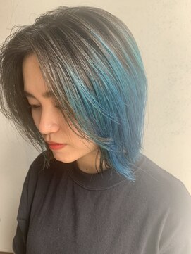 遊人セントラル(CENTRAL) [心斎橋/難波］ブルーグレージュ　ターコイズカラー