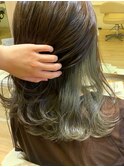 インナーカーキ グレージュカラー ミントアッシュ/30代40代50代