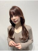 韓国前髪顔周りロング×デザインカラー[心斎橋/髪質改善]