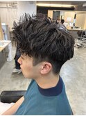 メンズマッシュパーマツイストスパイラルパーマ波巻きパーマ