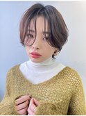 くびレイヤーエモージュシルキーベージュショート
