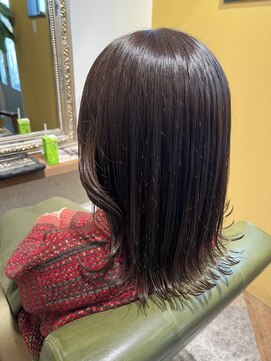 ムーン(moon) #グレーベージュ#レイヤーロング#アッシュカラー#前髪パーマ