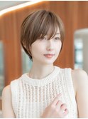 大人かわいい前髪セシルカットココアブラウンフリンジウェーブ
