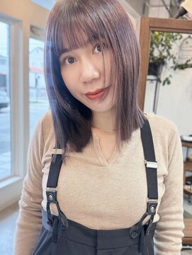 ソーイ(sowi) ぱつっとボブ×ラベンダーカラー【@sowi_abe】