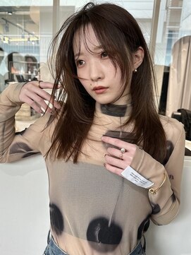 サイン 渋谷(SIGN) 韓国ヘアーハッシュカットレイヤーカットグレージュブリーチ無し