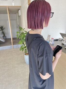 モンテヘアー(monte hair) ぱっつんボブ×ピンクバイオレット