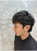 マレット風ショートパーマ