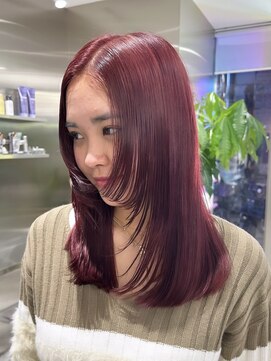 ゼスト 八王子店(ZEST) ワインレッドカラー/レイヤーカット