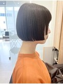 黒髪#ボブルフ#ネビージュ#小顔#ワンレン#髪質改善縮毛矯正#所沢