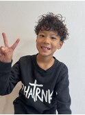 キッズカットマッシュ刈り上げツーブロックプードルパーマ