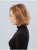 黒髪ボブルフネビージュ小顔ワンレンスペインカール