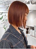 ブリーチなしチェリーブラウン髪質改善縮毛矯正酸性ストレート