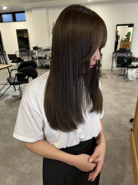 ナンバー(number+) 透明感ブラウン♪髪質改善カラー内巻きストレート