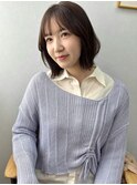 30代40代50代ミディアムショート白髪ぼかしハイライト脱白髪染め