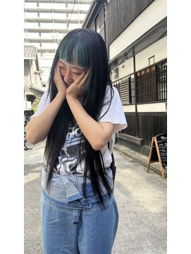 キルム(Qilm) フロントカラー/ターコイズ/ベリーロングQilm秋吉