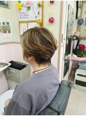 白髪ぼかしメッシュ＋カット