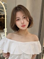 ロンドリメゾン 原宿(Lond re Maison.) ラテグレージュ顔周りレイヤーボブ韓国巻き結べるレイヤーカット