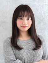 パティオンツー(PATIONN2)&nbsp;ナチュラルセミロングワンカールオン眉シースルーバングスタイル