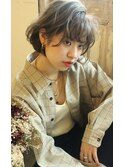ハイトーンベージュ×切りっぱなしボブ