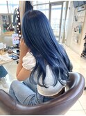 透明感カラーブルーグレーアッシュブルーブラック