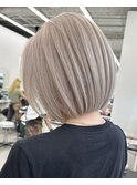 保存必須【海外風ハイトーンボブ】グレージュカラー