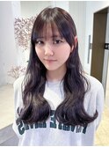 ロングおくれ毛美髪韓国ヘア前髪カット_ba539571