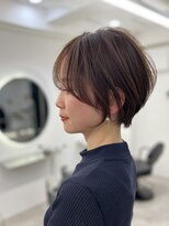 メルバイグラフ 梅田(mel by GRAFF) ショートカットxひし形ショートボブ×前髪あり20代30代40代