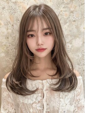 オリンテ バイ レシッド 表参道(orente by rcid) 韓国レイヤーロング美髪グレージュアッシュインナーグレージュ