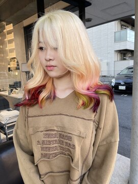 髪屋 紬 デザインカラー/レインボーカラー/エンドカラー/裾カラー/韓国