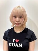 レイヤーボブ×ブロンドベージュ