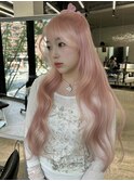 くびれヘア/アプリコットオレンジ/夏のヘアアレンジ/梅田