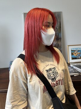 ヘアー アイス ルーチェ(HAIR ICI LUCE) レイヤーカット/ダブルカラー/チェリーレッド/大野